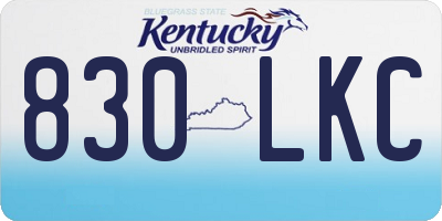 KY license plate 830LKC