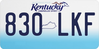 KY license plate 830LKF