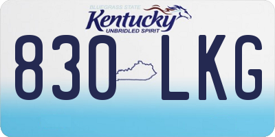 KY license plate 830LKG