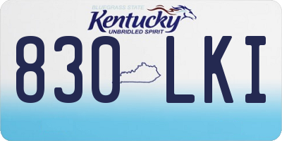 KY license plate 830LKI
