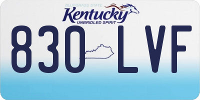 KY license plate 830LVF