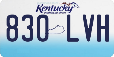 KY license plate 830LVH