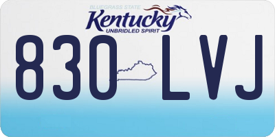 KY license plate 830LVJ