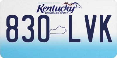 KY license plate 830LVK