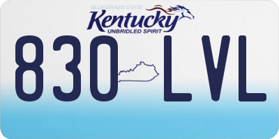 KY license plate 830LVL