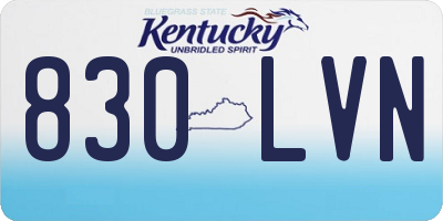 KY license plate 830LVN