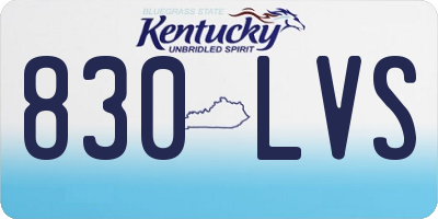 KY license plate 830LVS