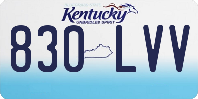 KY license plate 830LVV