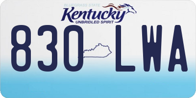 KY license plate 830LWA