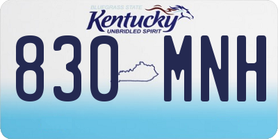 KY license plate 830MNH