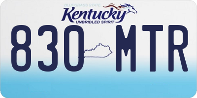 KY license plate 830MTR