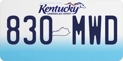 KY license plate 830MWD