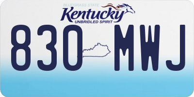 KY license plate 830MWJ