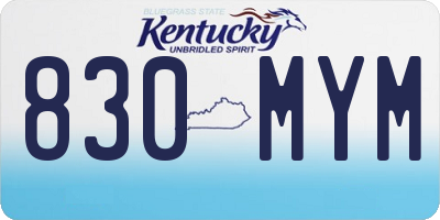 KY license plate 830MYM