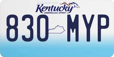 KY license plate 830MYP