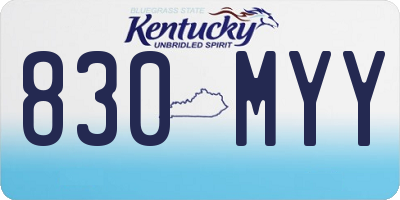 KY license plate 830MYY