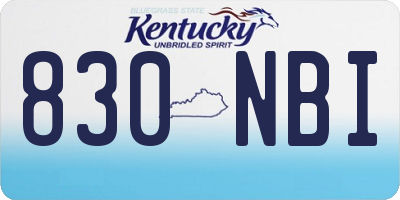 KY license plate 830NBI
