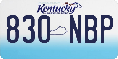 KY license plate 830NBP