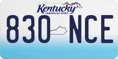 KY license plate 830NCE