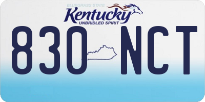 KY license plate 830NCT