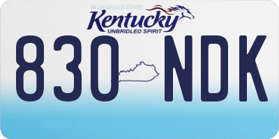 KY license plate 830NDK