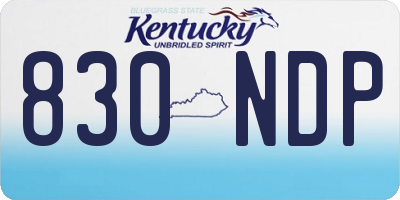 KY license plate 830NDP