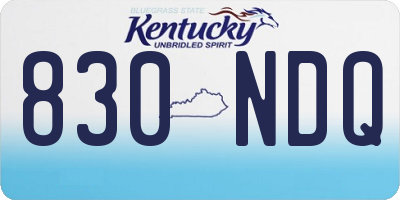 KY license plate 830NDQ