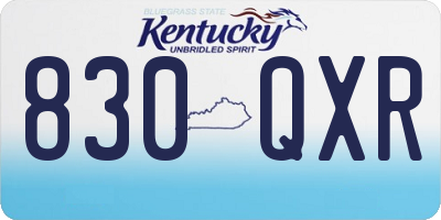 KY license plate 830QXR