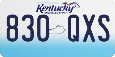 KY license plate 830QXS