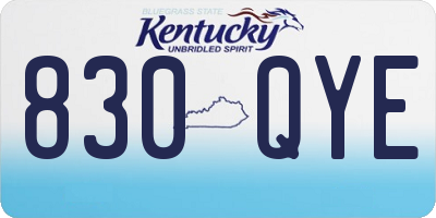 KY license plate 830QYE