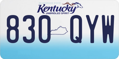 KY license plate 830QYW