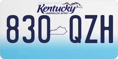 KY license plate 830QZH