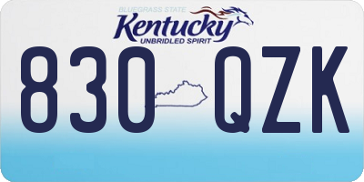KY license plate 830QZK