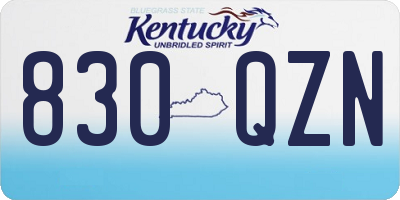 KY license plate 830QZN