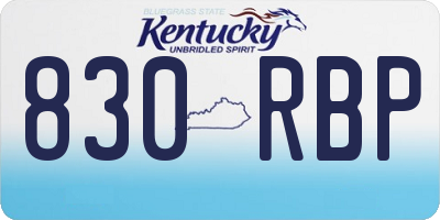 KY license plate 830RBP
