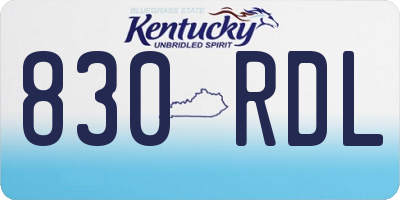 KY license plate 830RDL