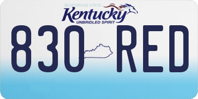 KY license plate 830RED