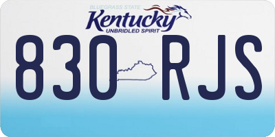 KY license plate 830RJS