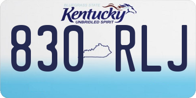 KY license plate 830RLJ