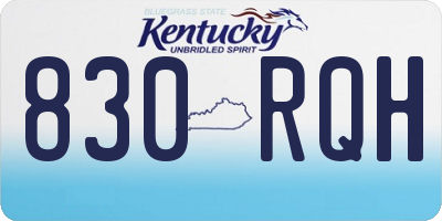 KY license plate 830RQH