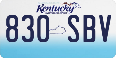 KY license plate 830SBV