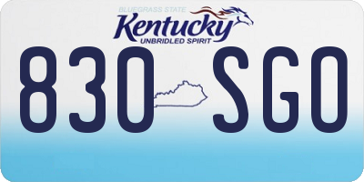 KY license plate 830SGO