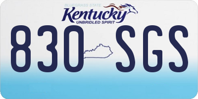 KY license plate 830SGS