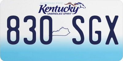 KY license plate 830SGX
