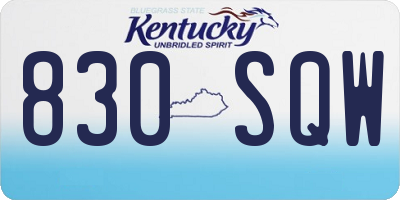 KY license plate 830SQW