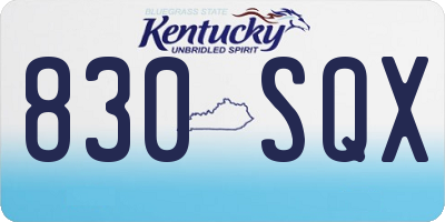 KY license plate 830SQX
