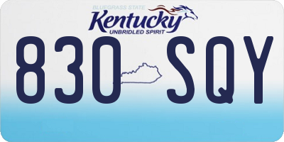 KY license plate 830SQY