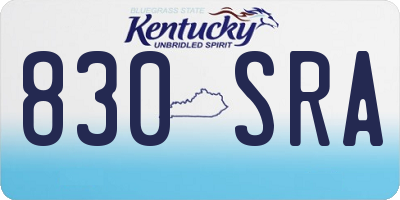KY license plate 830SRA
