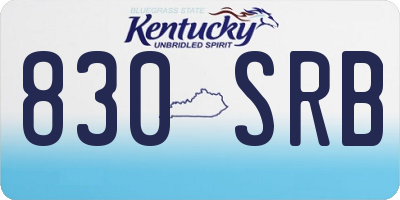 KY license plate 830SRB