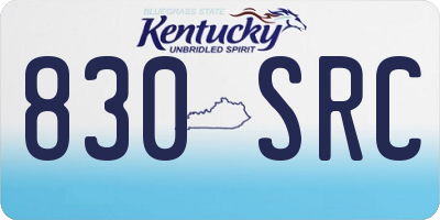 KY license plate 830SRC